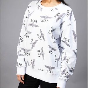 Boy London BOY REPEAT SWEAT - WHITE/BLACK